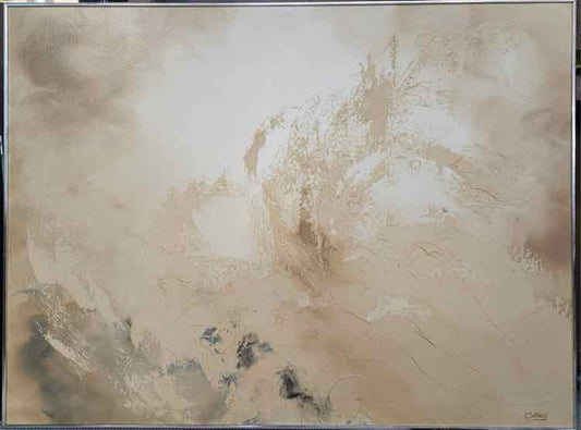 Tan, Grey &amp; Brown Abstract Art