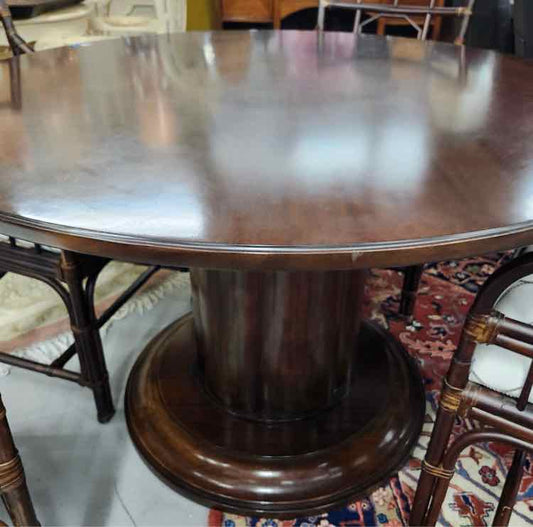 Bernhardt Round Wood Inlaid Table