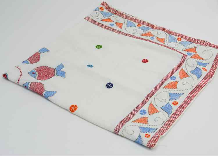 Vintage Embroidered Nakshi Kantha Textile Linens