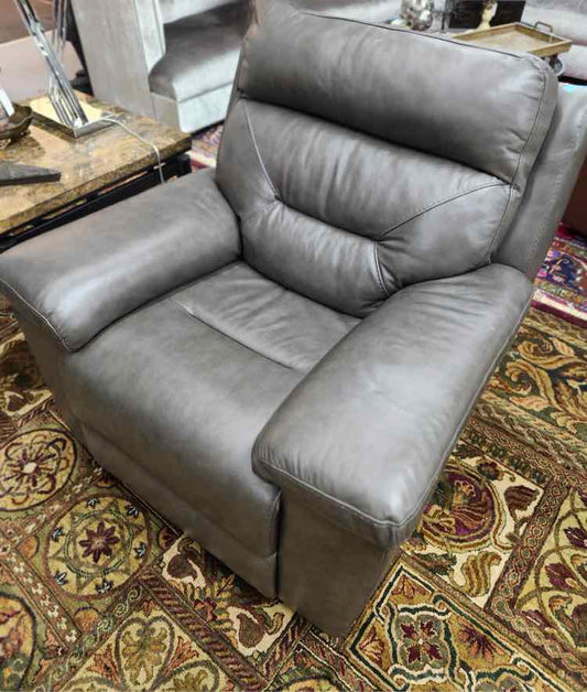 Grey Leather Recliner