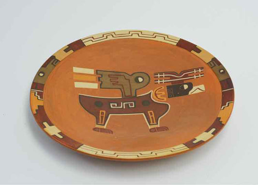Handmade Terra Cotta Tribal Bird Plate