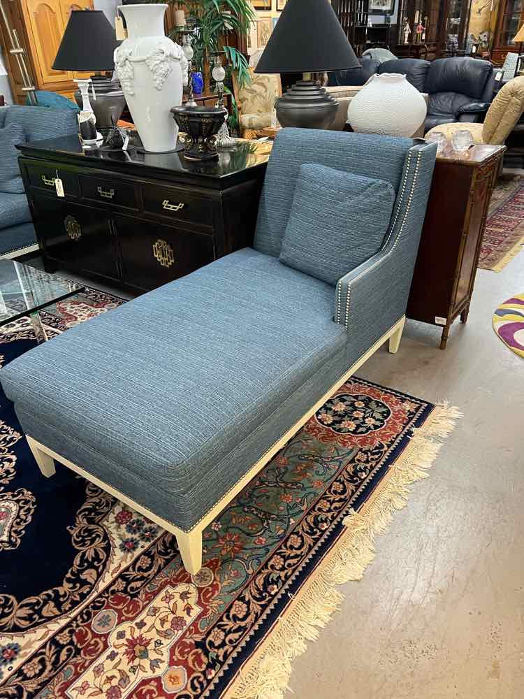 JESSICA CHARLES BLUE CHAISE LOUNGE