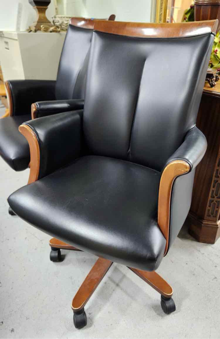 Black Leather Bernhardt Desk Chair
