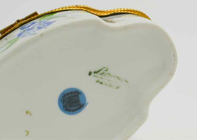 Limoges Butterflies & Forget-Me-Nots Trinket Box