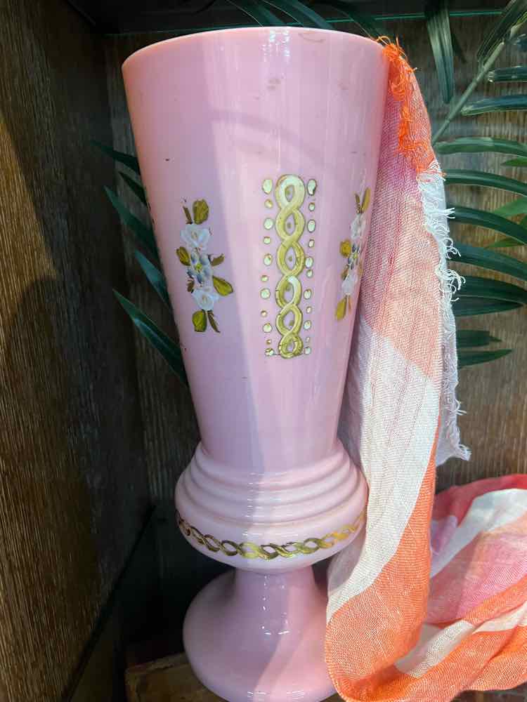 pink and gold vase