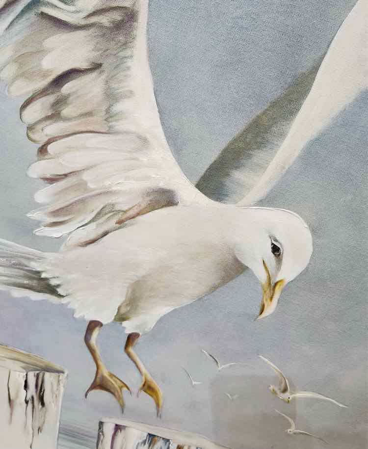 Seagulls Art Acrylic by Taylor