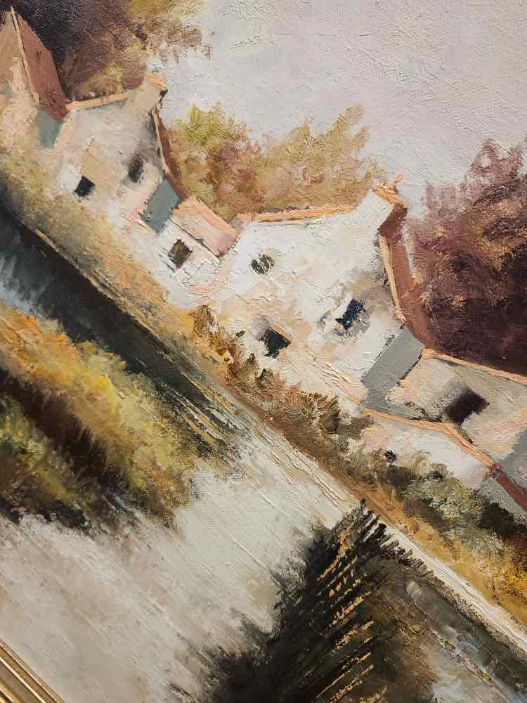 Art "Bras du Beuvron, Soloque" Oil J. Amiof 1983