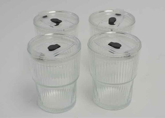 Ribbed Tumblers w/Lids