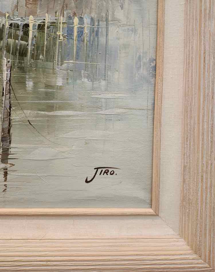 Art Japanese Harbor Oil by Jiro