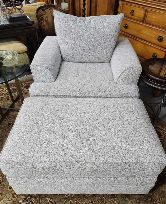 Light Gray Chair w/Storage Ottoman