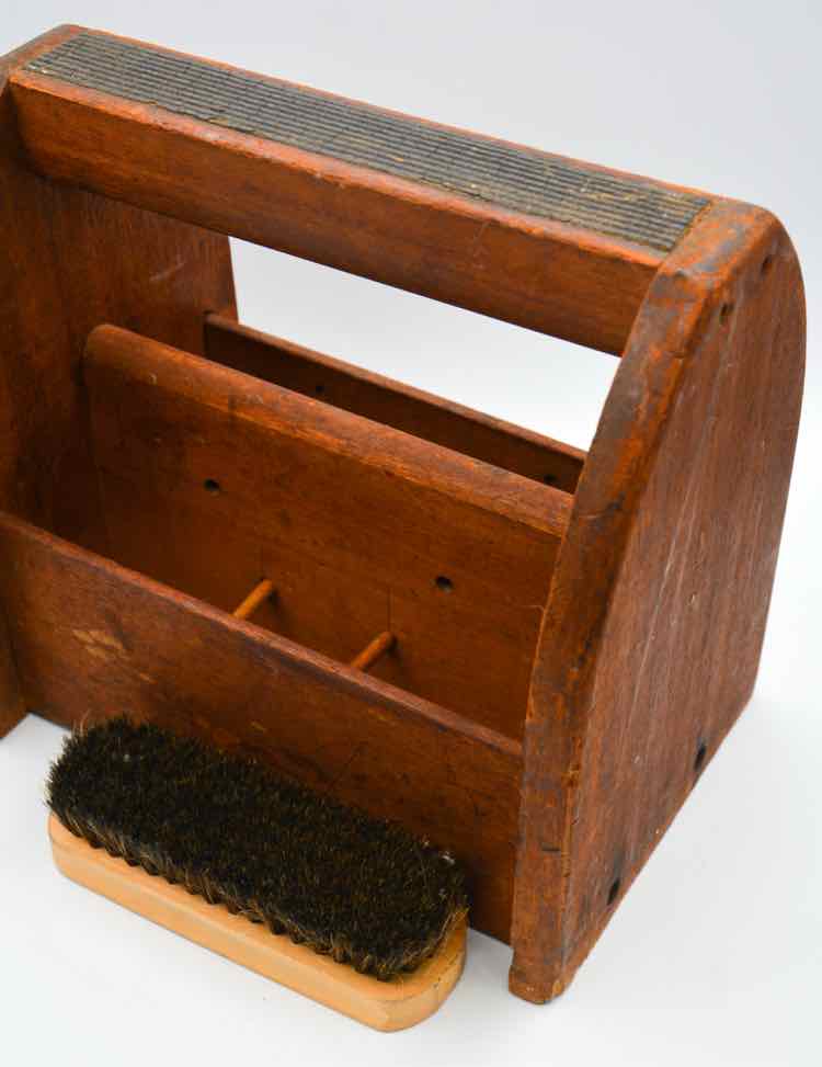 Vintage Shoe Shine Box & Brush