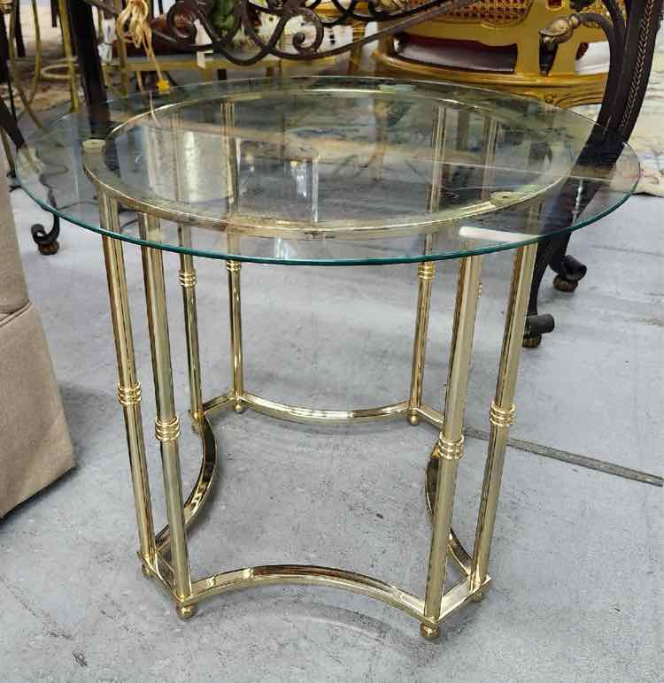 Gold and Glass Regency Style End Table