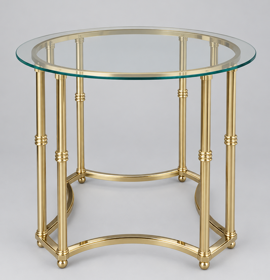 Gold and Glass Regency Style End Table