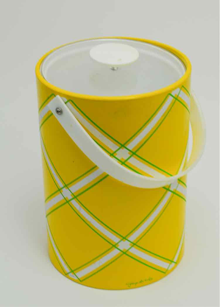 Yellow Retro Plaid Ice Bucket