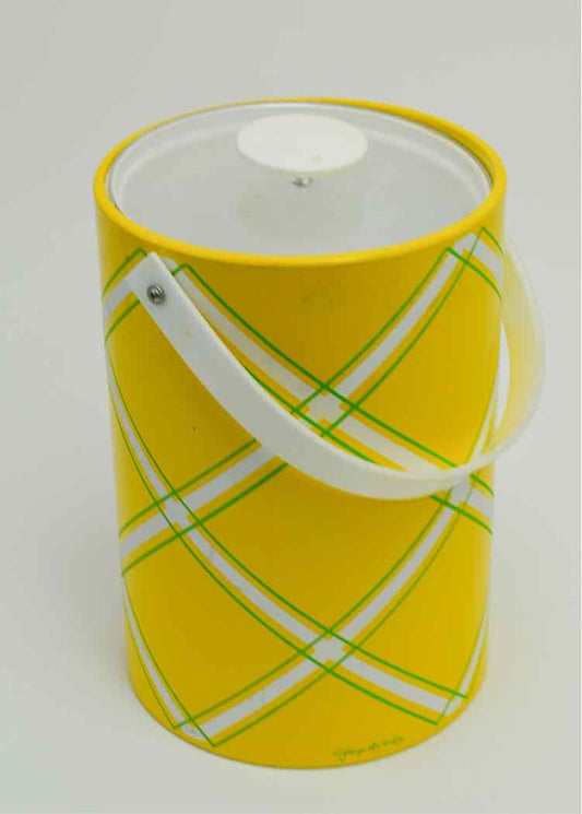 Yellow Retro Plaid Ice Bucket