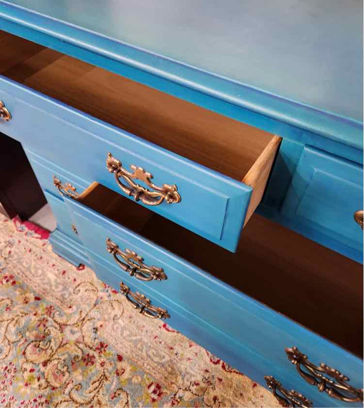 Teal 7 Drawer Dresser