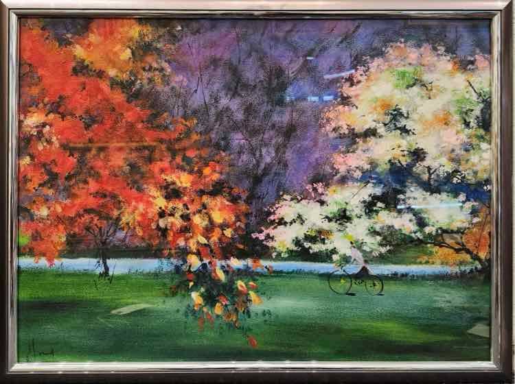 Art 'Tree in Bloom' Mixed Media by Hong