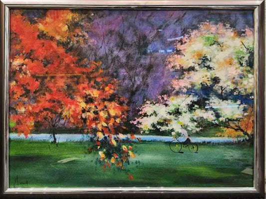 Art 'Tree in Bloom' Mixed Media by Hong
