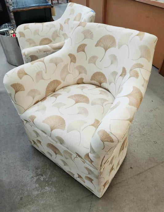 Pair of Chaddock Ginko Leaf Swivel Chairs