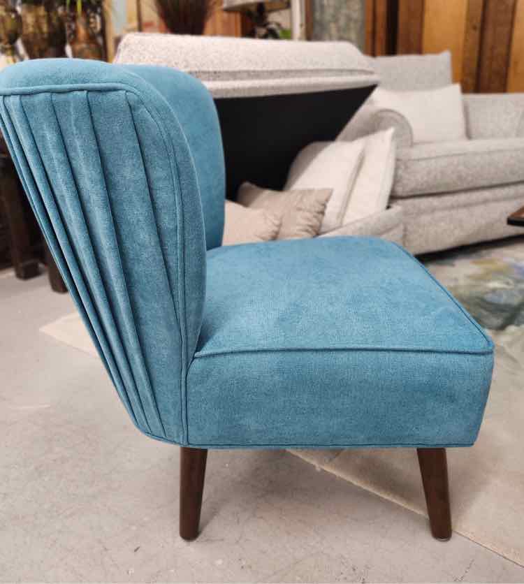 Chenille Teal Accent Chair