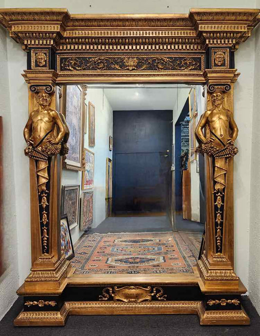 20th Century Style Carved Genie Mirror