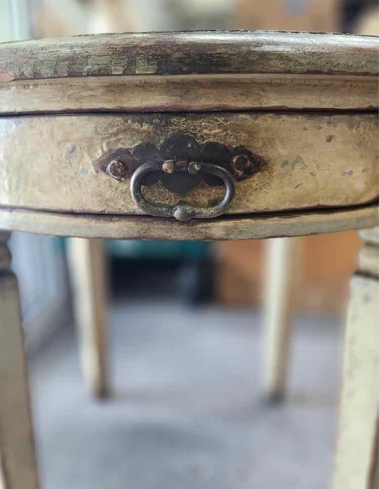 Antique Painted Ship End Table