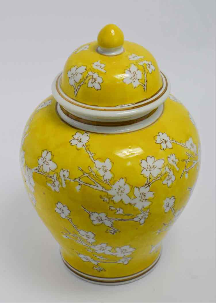 Yellow Floral Ginger Jar