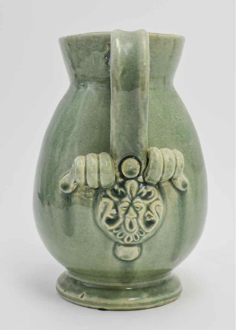 Vtg. Green Ceramic Pitcher