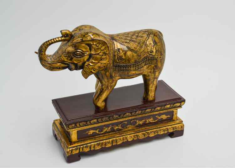 Gilded Chinese Elephant Statue