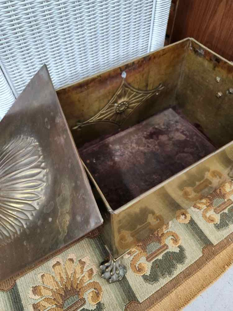 Antique Brass Coal Bin