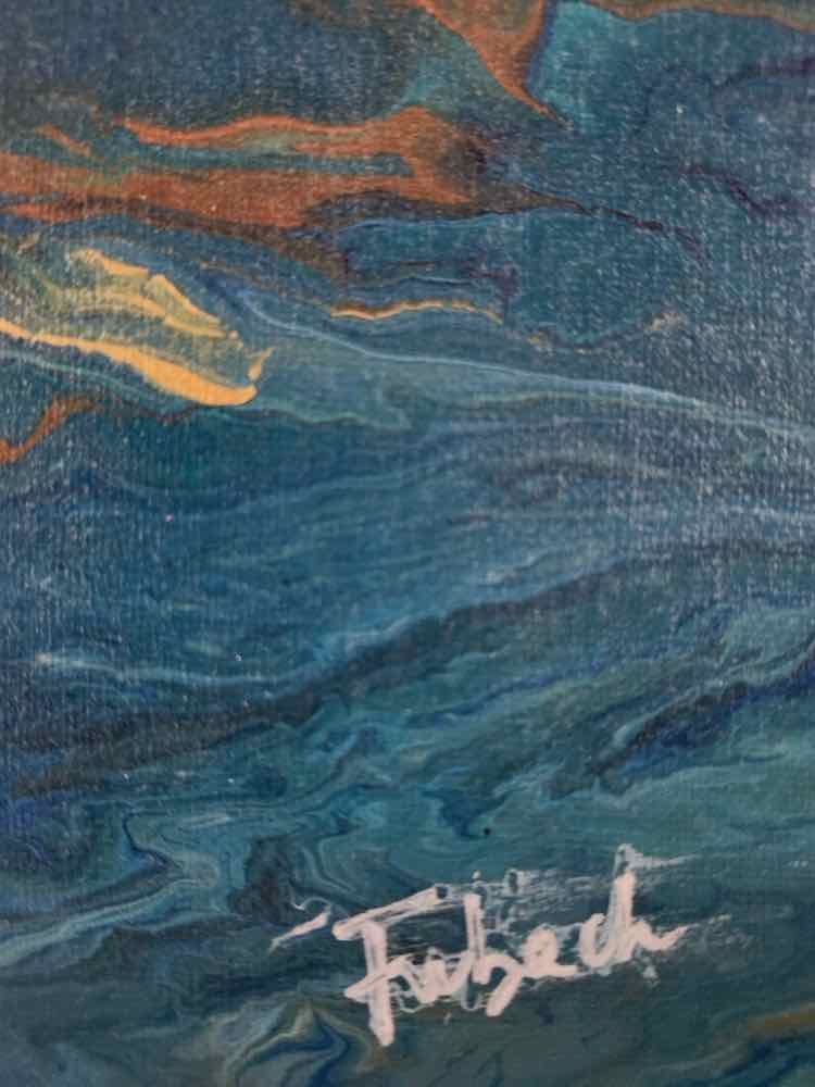 Art 'Teal Medley' Acrylic by Frebach