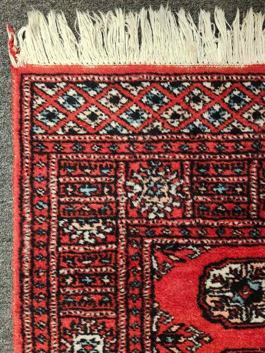 Small Red, Blue, White Bukhara Rug