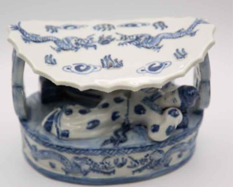 Blue & White Chinese Porcelain Dragon Boat