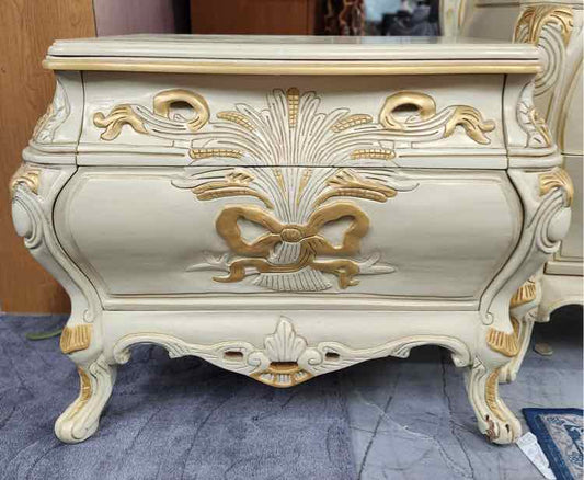 Pair of Beige/Gold Nightstands