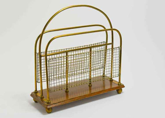 Oak & Brass Magazine Holder