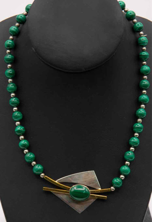 .925 Malachite Statement Necklace