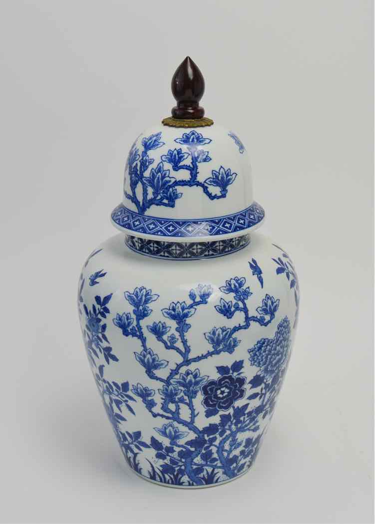 Blue & White Bombay Floral Ginger Jar