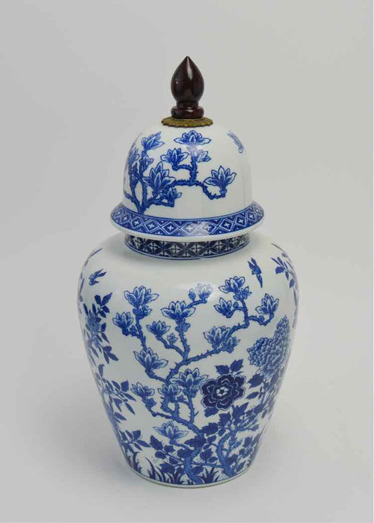 Blue & White Bombay Floral Ginger Jar