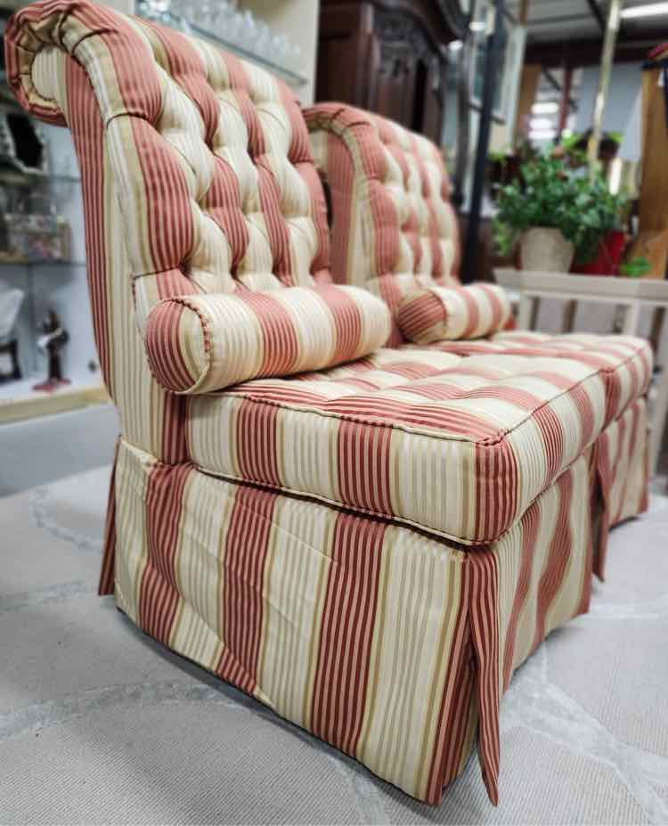 Pair of Striped Lillian August Chairs