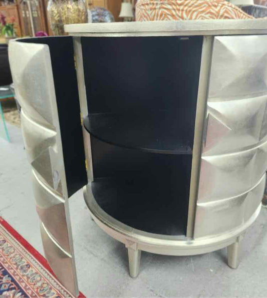 Silver Deco Demi Lune Entry Table