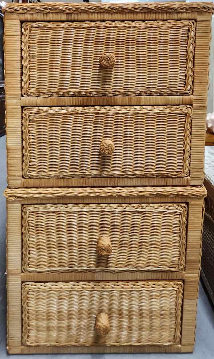 Pair of Wicker Nightstands