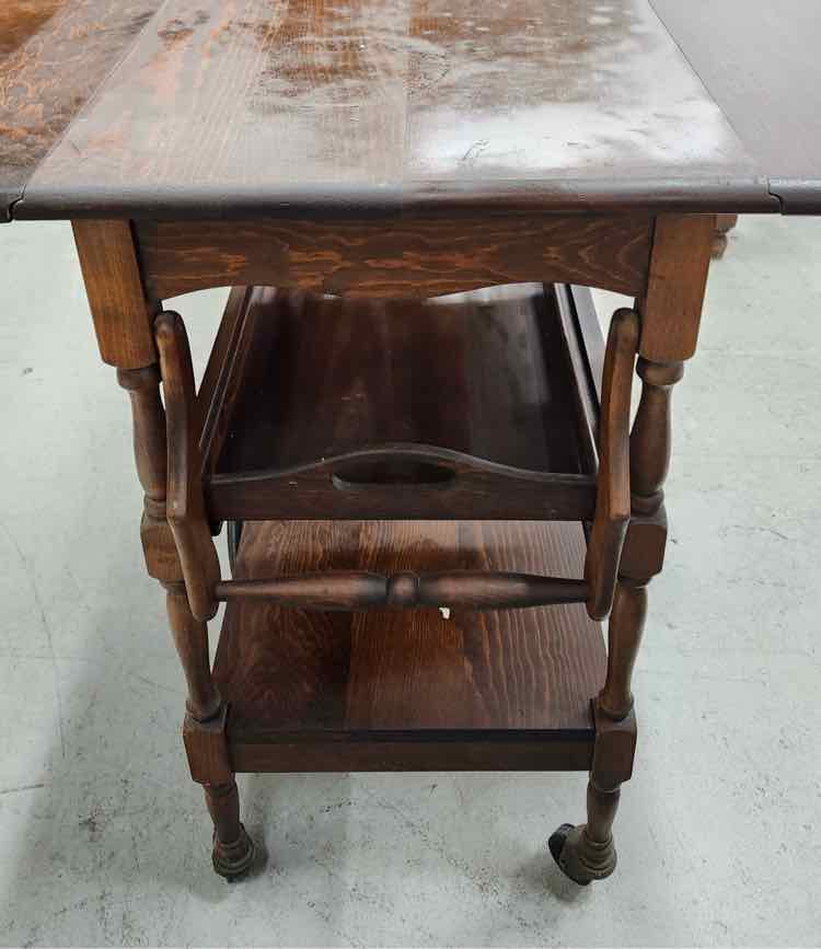 Antique Drop Leaf Serving Cart