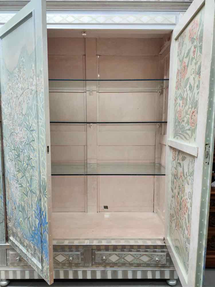 Hand Painted Floral Armoire