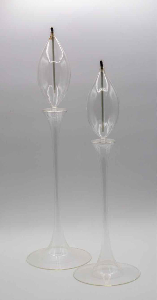 Pair of Guenther Luna Art Glass Candle Holders