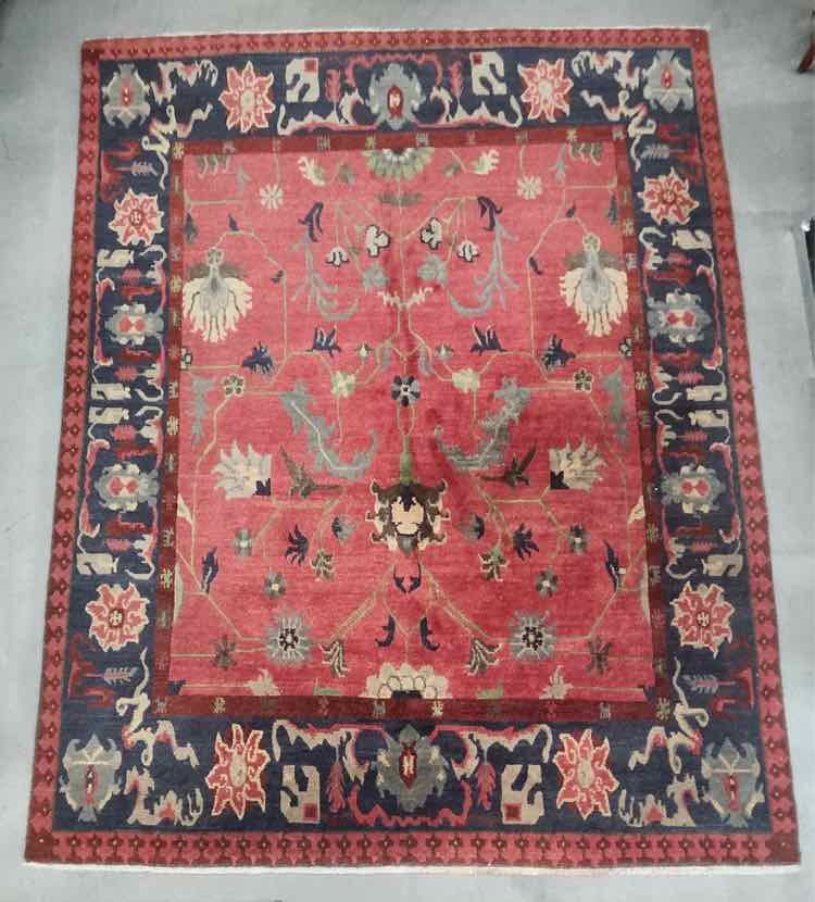 8 x 10 Red/Blue Floral Rug