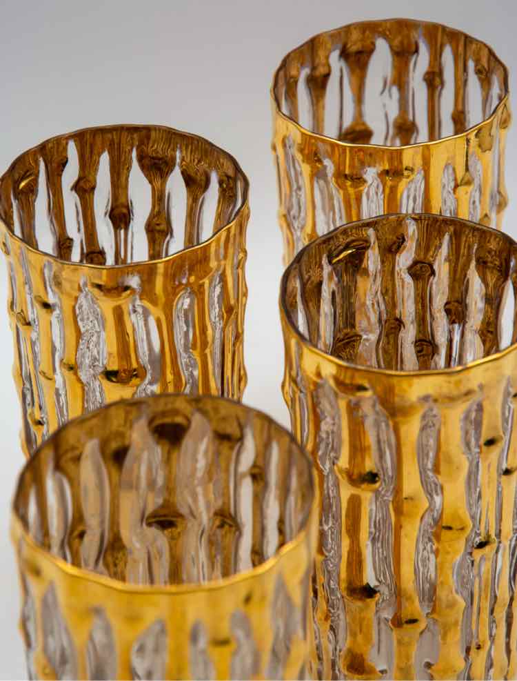 22K Imperial Glass Bamboo Glassware