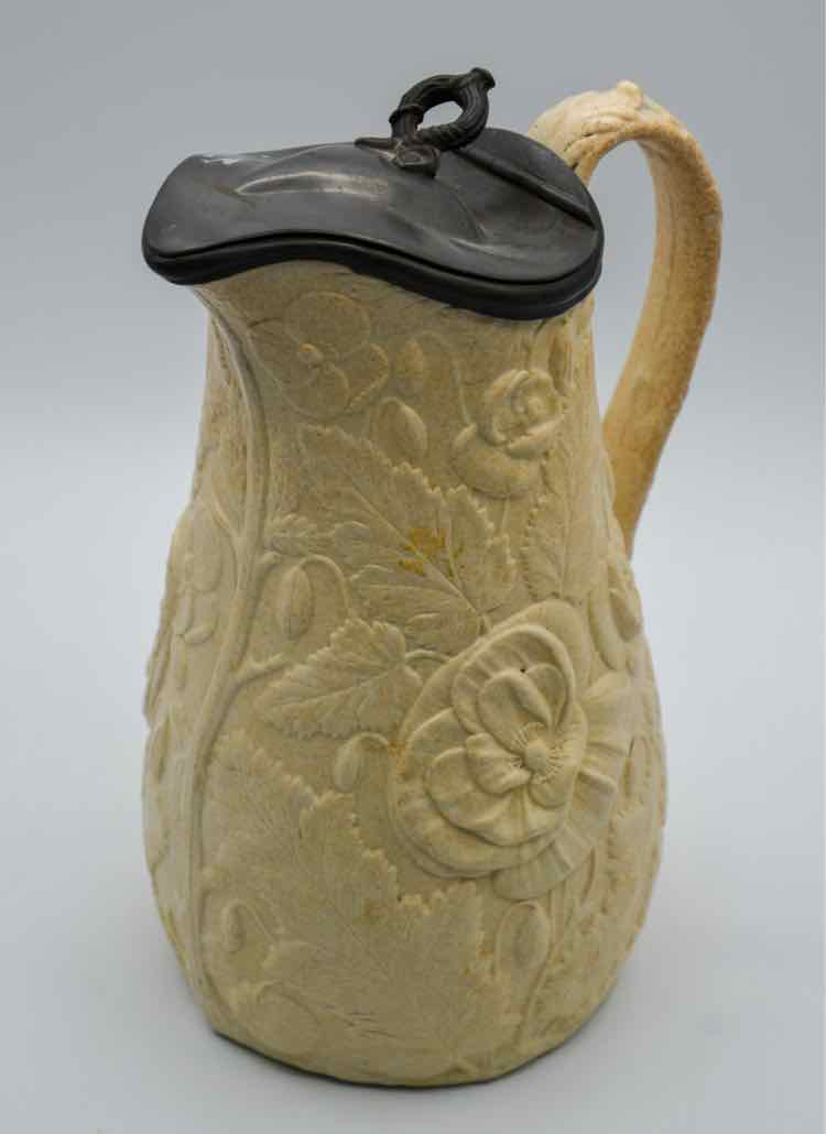 Vintage Pontmeirion Poppy Jug w/ Pewter Lid