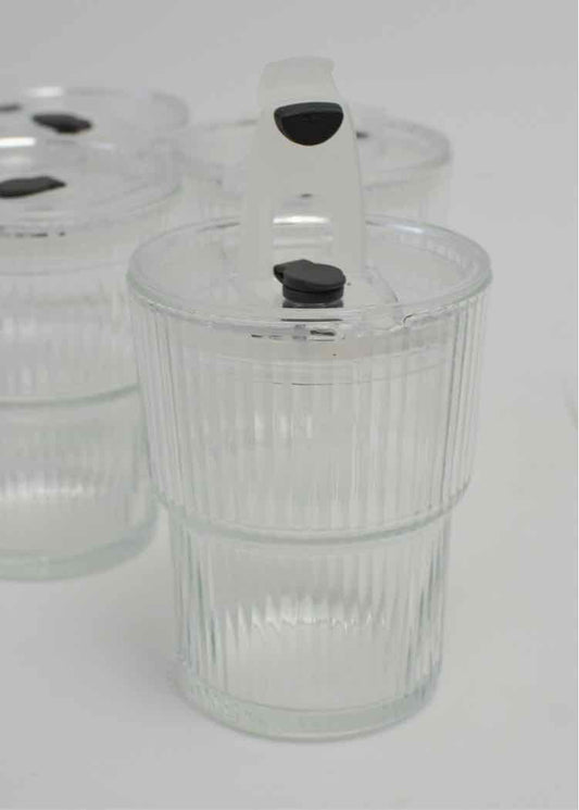 Ribbed Tumblers w/Lids