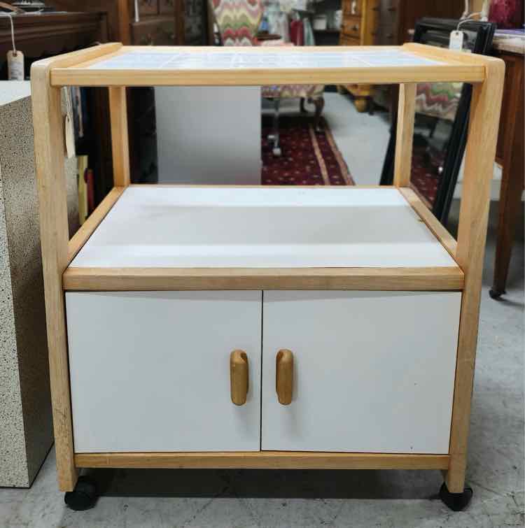 White Tile Kitchen Cart