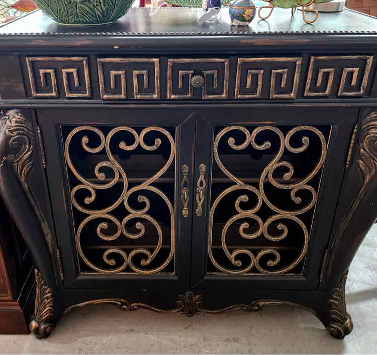 Black Wine Rack Cabinet